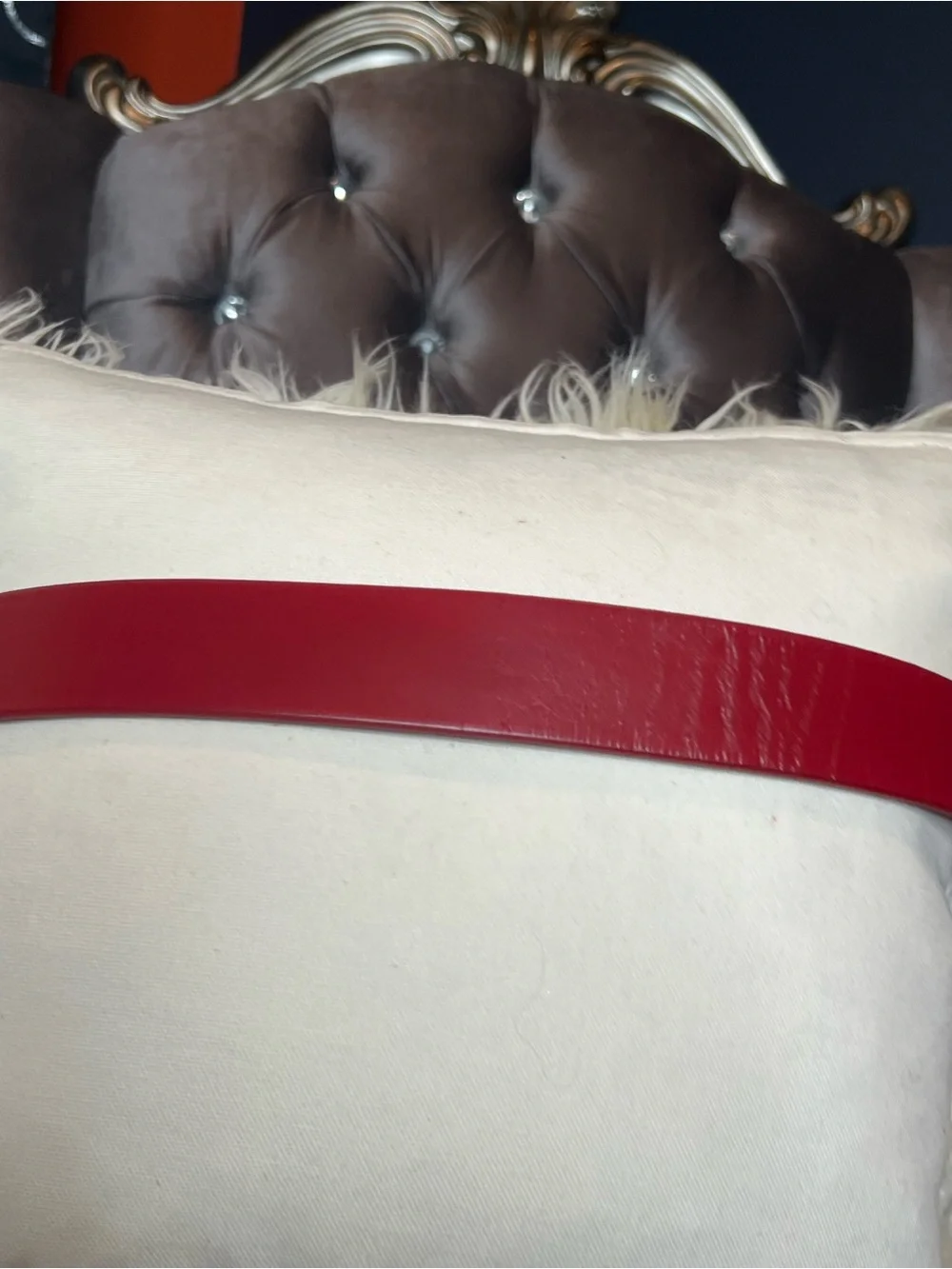 🍒 Falari Bold Red Leather-Style Statement Belt with Silver-Tone Buckle 💋